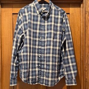 Merona Blue and White Plaid Casual Shirt